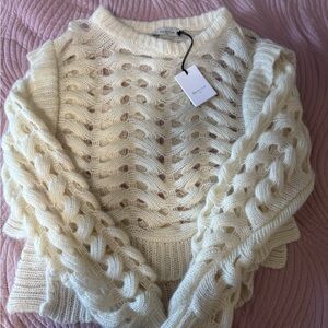 Chic Cream Cable Knit Sweater